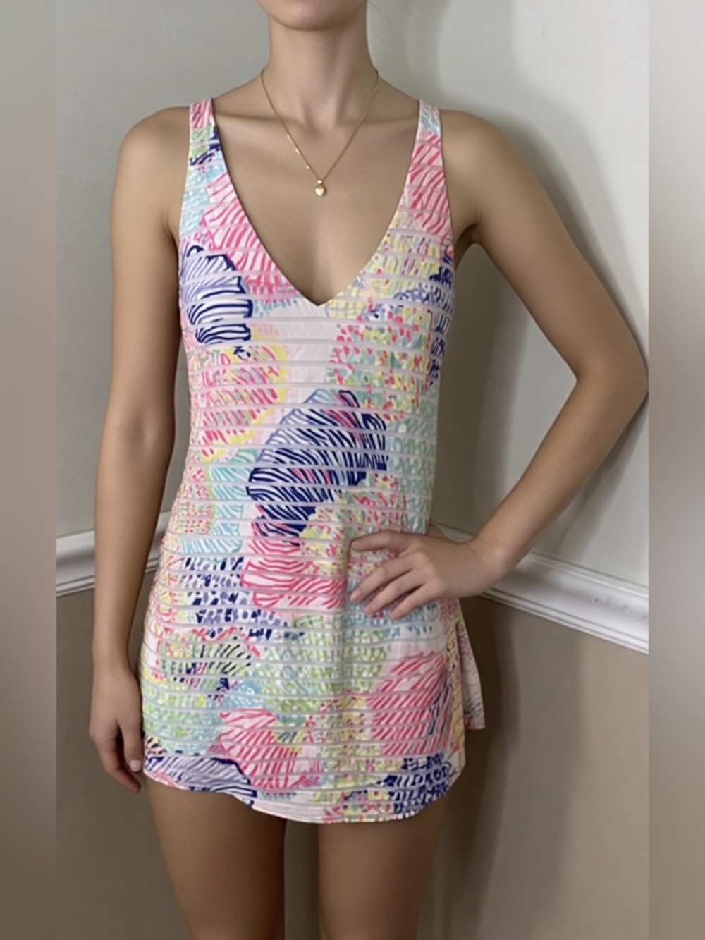 Lilly Pulitzer Pink-Accented Multicolor Sleeveless Dress